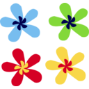 download Rainbow Flower clipart image with 0 hue color