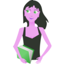 download Student Girl With Book clipart image with 270 hue color