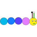 download Rainbow Caterpillar clipart image with 180 hue color
