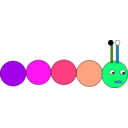 download Rainbow Caterpillar clipart image with 270 hue color
