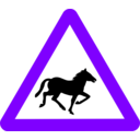 download Roadsign Horse clipart image with 270 hue color