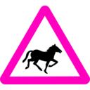 download Roadsign Horse clipart image with 315 hue color