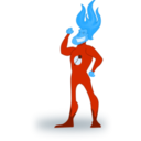 download Flame Man clipart image with 180 hue color