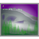 download Fog Between Forest And Peaks clipart image with 45 hue color