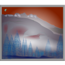 download Fog Between Forest And Peaks clipart image with 135 hue color