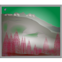 download Fog Between Forest And Peaks clipart image with 270 hue color