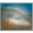 download Fog Between Forest And Peaks clipart image with 315 hue color