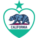 download California Flag Heart Star On Top clipart image with 180 hue color