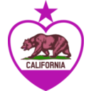 download California Flag Heart Star On Top clipart image with 315 hue color