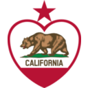 California Flag Heart Star On Top