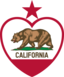 California Flag Heart Star On Top