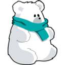 download Bear With Red Scarf clipart image with 180 hue color