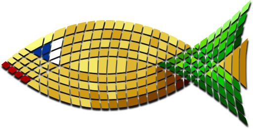 Tiled Gold Fish Green Tail
