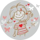 Girl And Flying Hearts