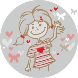 Girl And Flying Hearts