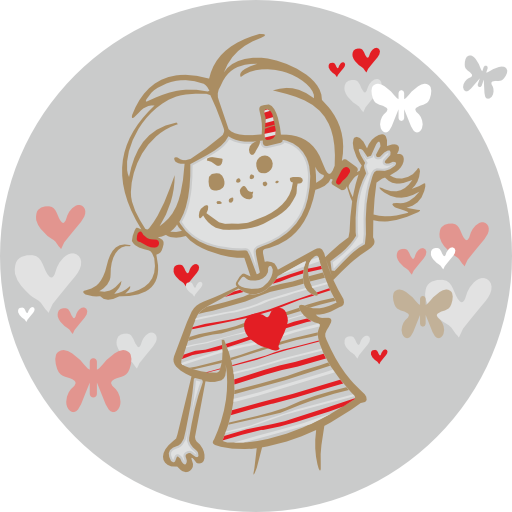 Girl And Flying Hearts