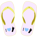 download Thong Light Yellow And Blue With I Love Foot Symbol clipart image with 225 hue color
