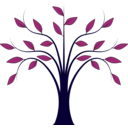 download Whispy Tree clipart image with 225 hue color