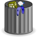 download Trash Can clipart image with 180 hue color