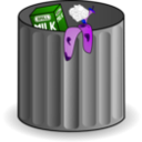 download Trash Can clipart image with 225 hue color