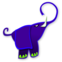 download Blue Elephant clipart image with 45 hue color