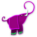 download Blue Elephant clipart image with 90 hue color