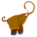 download Blue Elephant clipart image with 180 hue color
