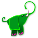 download Blue Elephant clipart image with 270 hue color
