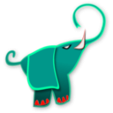 download Blue Elephant clipart image with 315 hue color