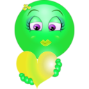 download Cute Girl Heart Emoticon Smiley clipart image with 90 hue color