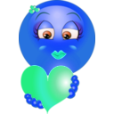 download Cute Girl Heart Emoticon Smiley clipart image with 180 hue color