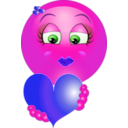 download Cute Girl Heart Emoticon Smiley clipart image with 270 hue color