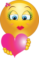 Cute Girl Heart Emoticon Smiley