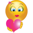 Cute Girl Heart Emoticon Smiley