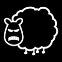 download Angry Black Sheep clipart image with 0 hue color