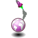 download Rocket In The Sky clipart image with 90 hue color