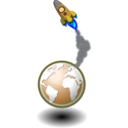 download Rocket In The Sky clipart image with 180 hue color