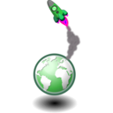 download Rocket In The Sky clipart image with 270 hue color
