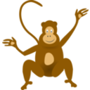 download Monkey clipart image with 0 hue color