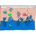 download Underwater World Aquarium clipart image with 135 hue color
