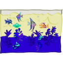 download Underwater World Aquarium clipart image with 180 hue color