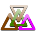 download 4 Triangles Linked clipart image with 270 hue color
