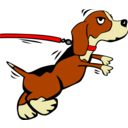 Dog On Leash Cartoon