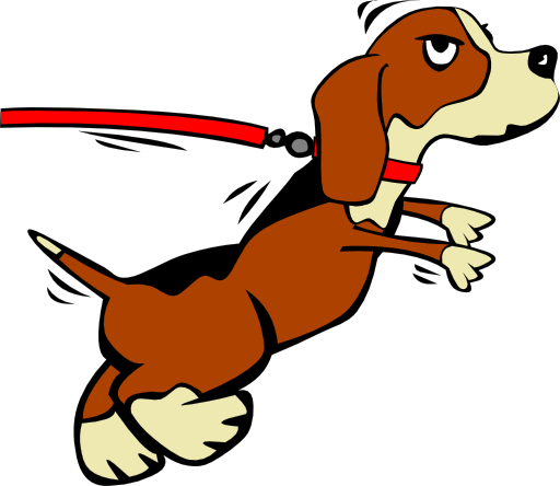 Dog On Leash Cartoon