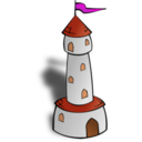 Rpg Map Symbols Round Tower With Flag