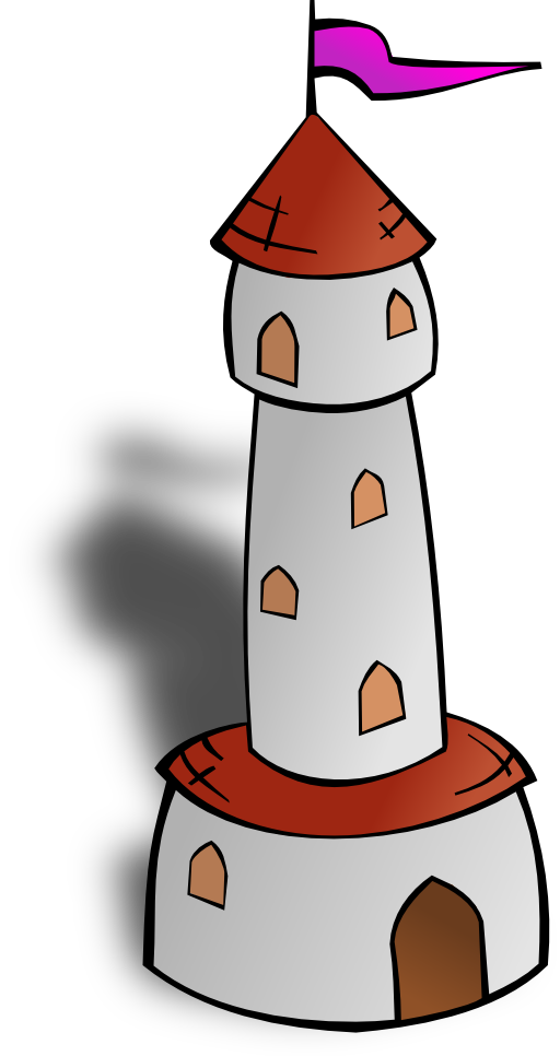 Rpg Map Symbols Round Tower With Flag