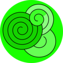 download Red Spirals clipart image with 90 hue color