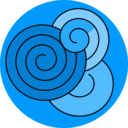 download Red Spirals clipart image with 180 hue color
