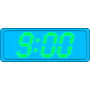 download Digital Clock clipart image with 135 hue color