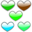 download Gloss Heart 3 clipart image with 90 hue color